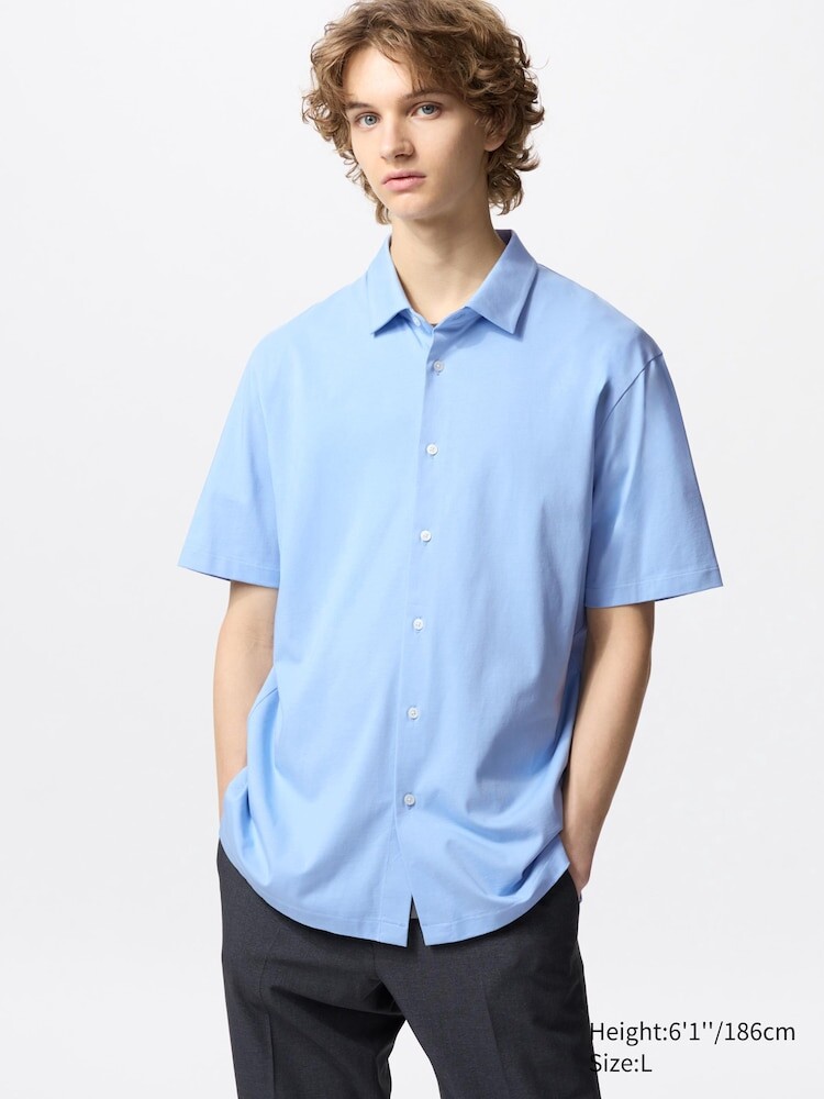 

Рубашка мужская с коротким рукавом Uniqlo, цвет 62 синий