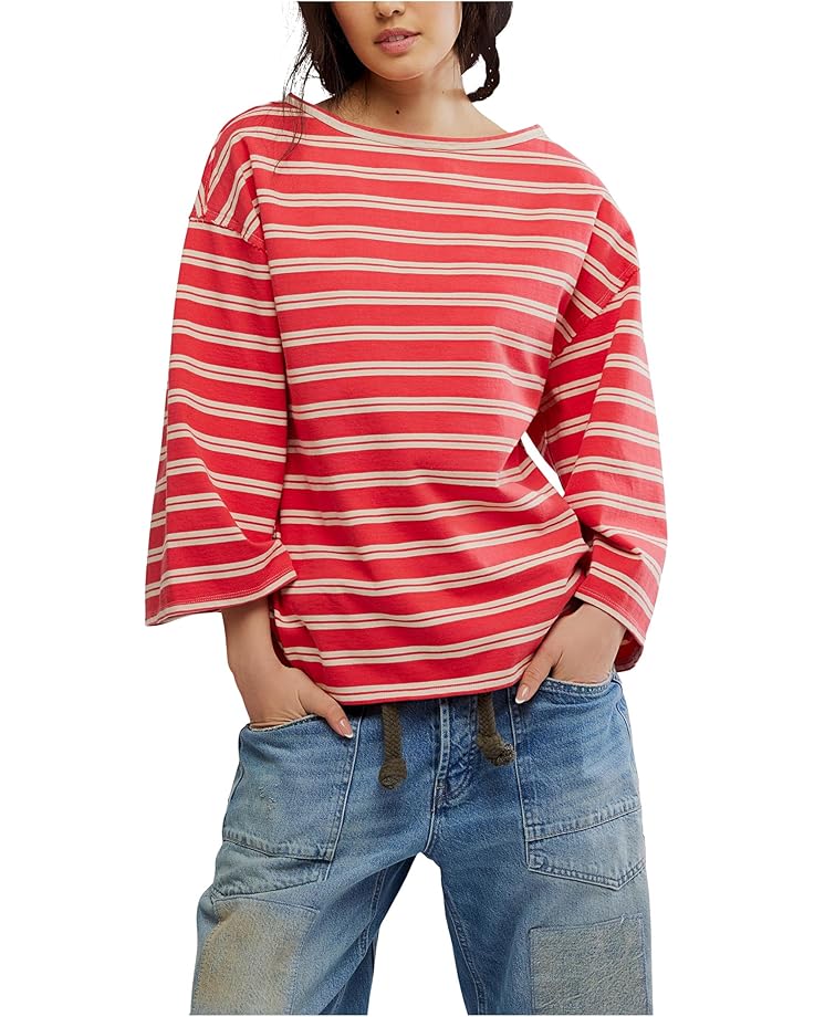 

Футболка Free People We The Free C'est La Vie Tee, цвет Red Combo