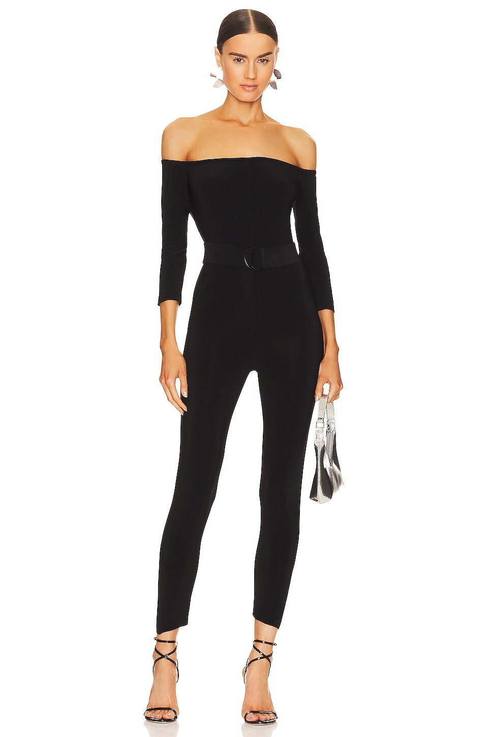 

Комбинезон Norma Kamali Off Shoulder Catsuit, черный