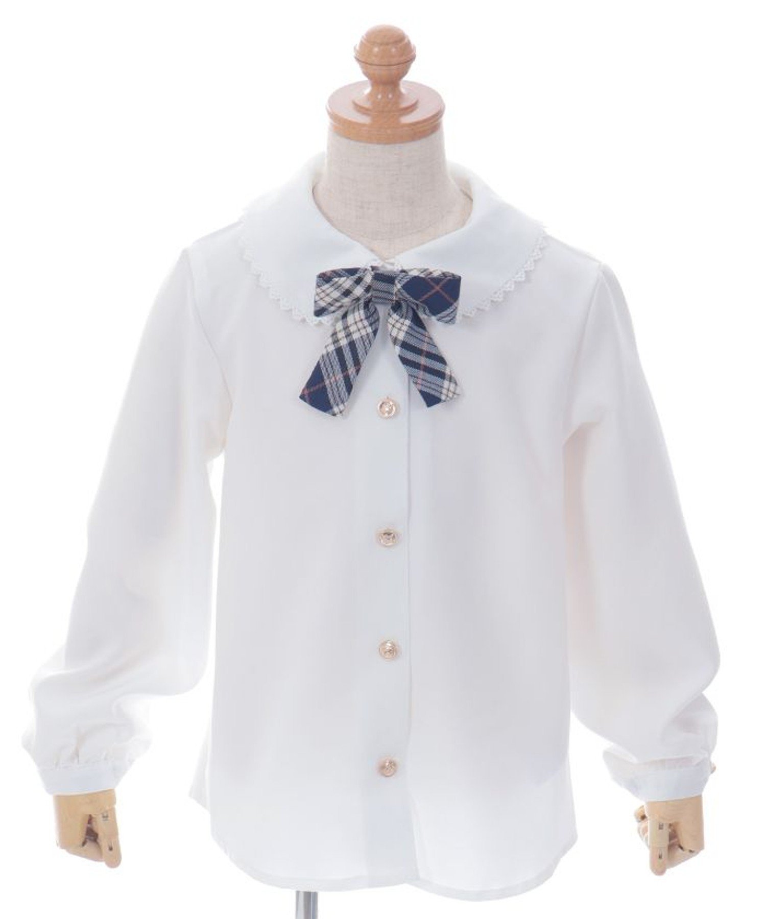 Блузка в клетку с лентами Axes femme kids, Navy blue — фото 3