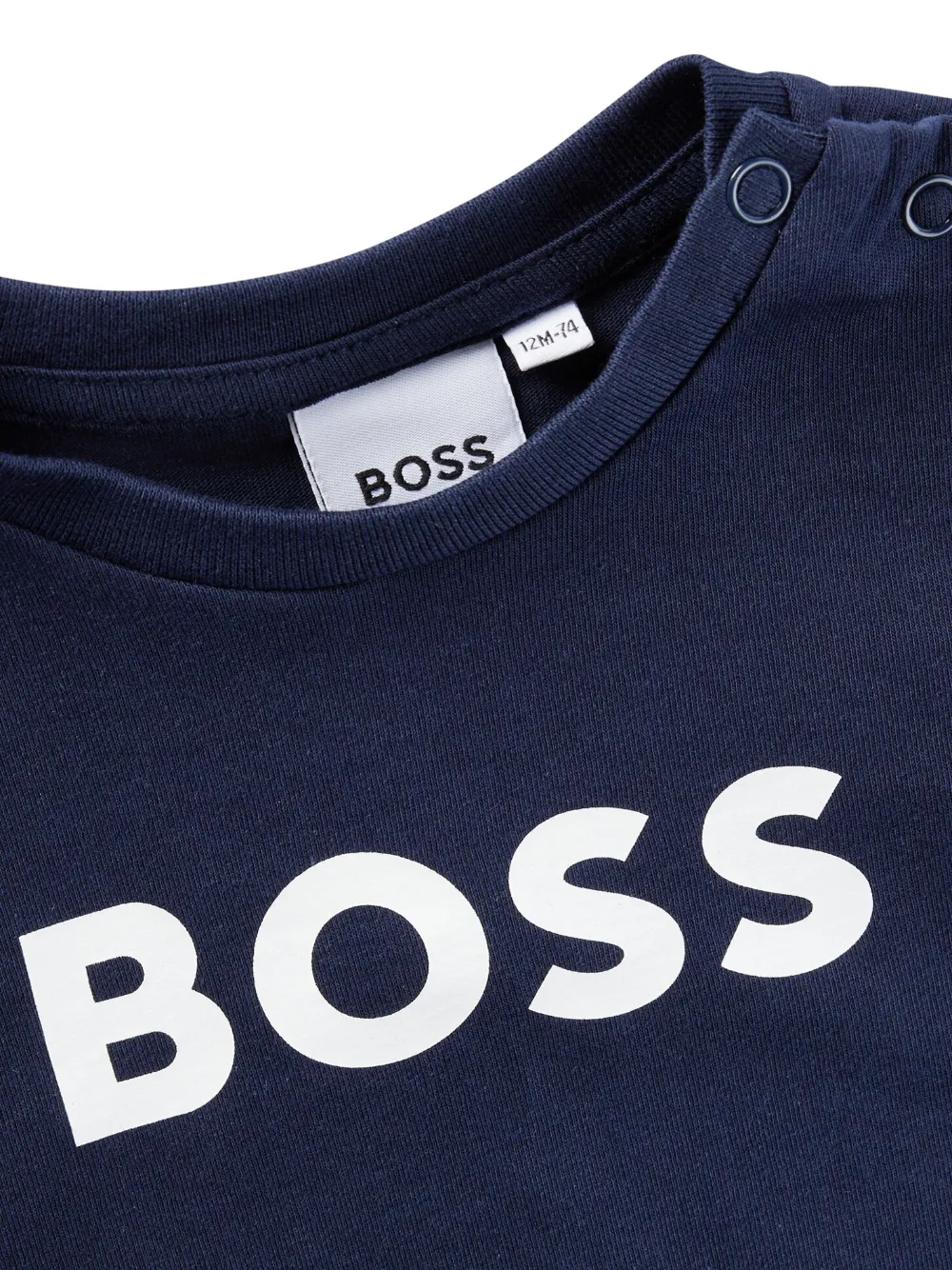 Хлопковая футболка с логотипом Boss Kidswear, синий — фото 4