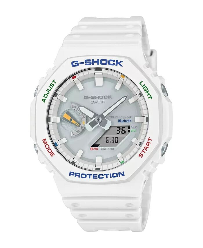 

Мужские аналоговые цифровые часы из белой смолы, 45,5 мм, GAB2100FC-7A G-Shock