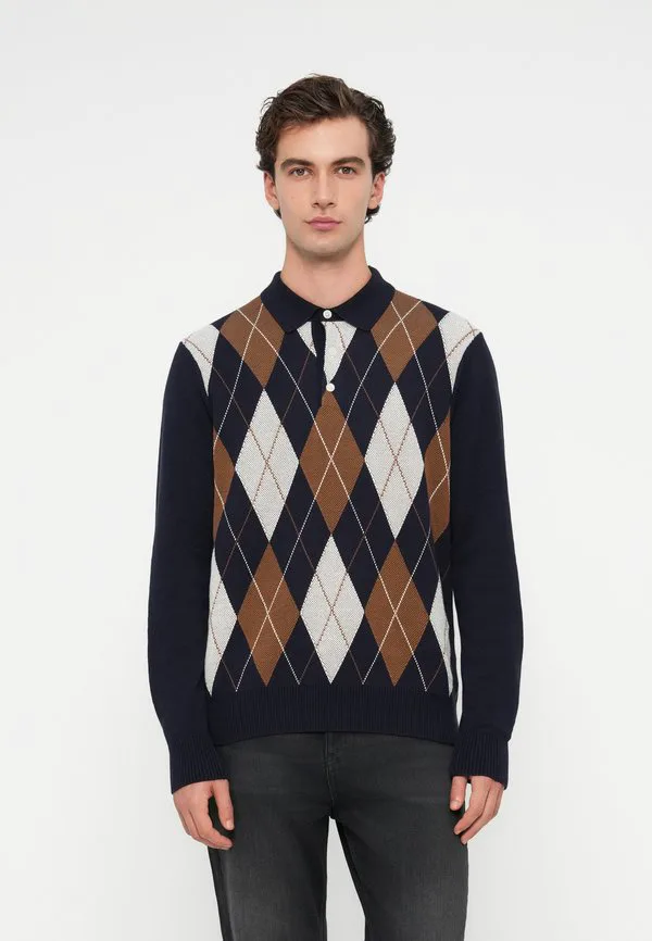 Свитер с воротником в стиле аргайл для регби Tommy Hilfiger, Desert Sky