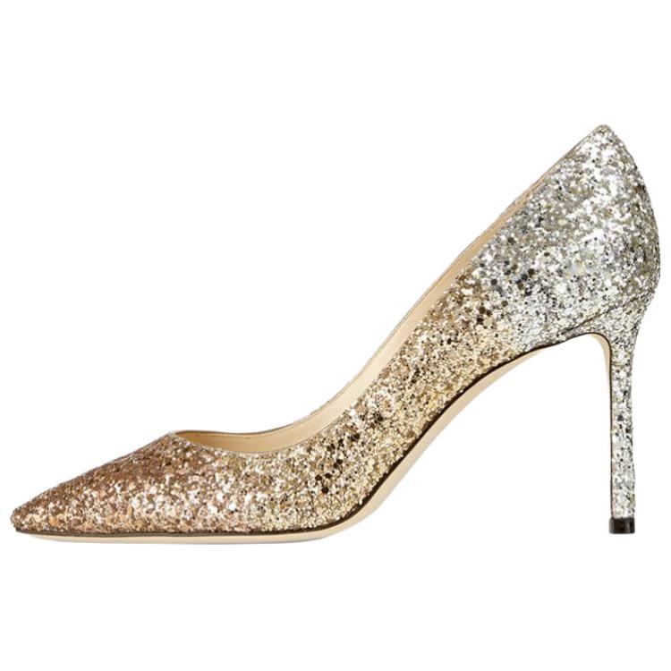 Туфли ROMY на тонком каблуке высотой 8,5 см, женские, золотистые Jimmy Choo, Original Shoe Box Included
