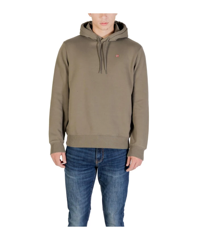 

Толстовка с капюшоном и круглым вырезом из хлопковой смеси. Napapijri, зеленый