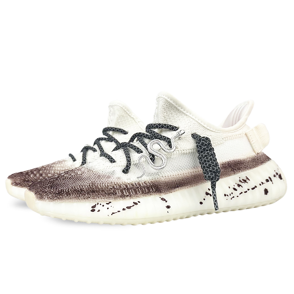 Yeezy Boost 350 V2 Абразивоустойчивые низкие повседневные кроссовки Unisex Белый Коричневый Adidas Originals — фото 3