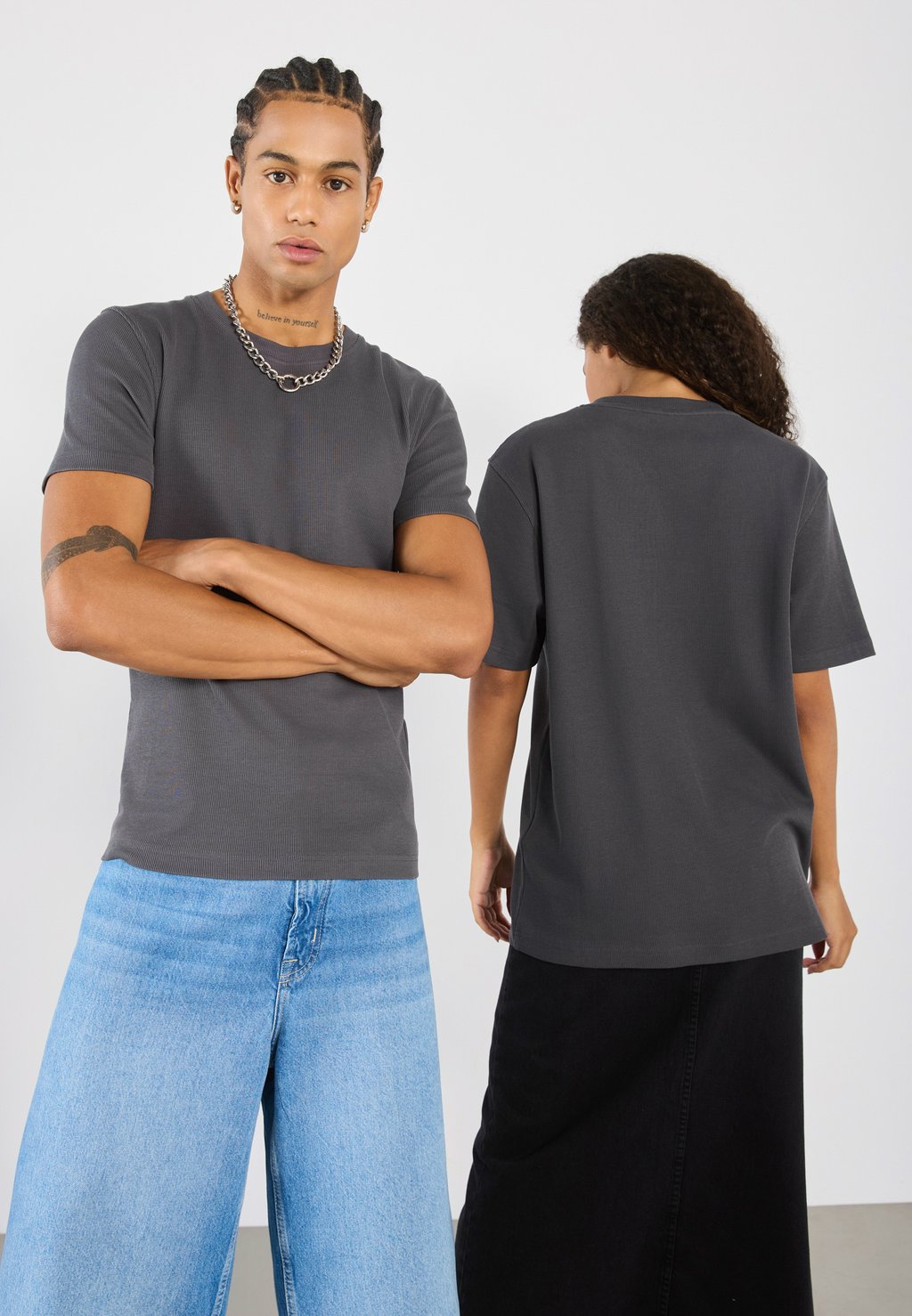 

Базовая футболка BASIC RIB T SHIRT UNISEX YOURTURN, темно-серый