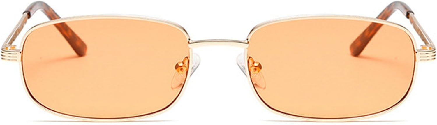 

Ретро женские прямоугольные солнцезащитные очки, модные солнцезащитные очки в маленькой металлической оправе, зеленые солнцезащитные очки, трендовые мужские солнцезащитные очки UV400 mincl, Orange