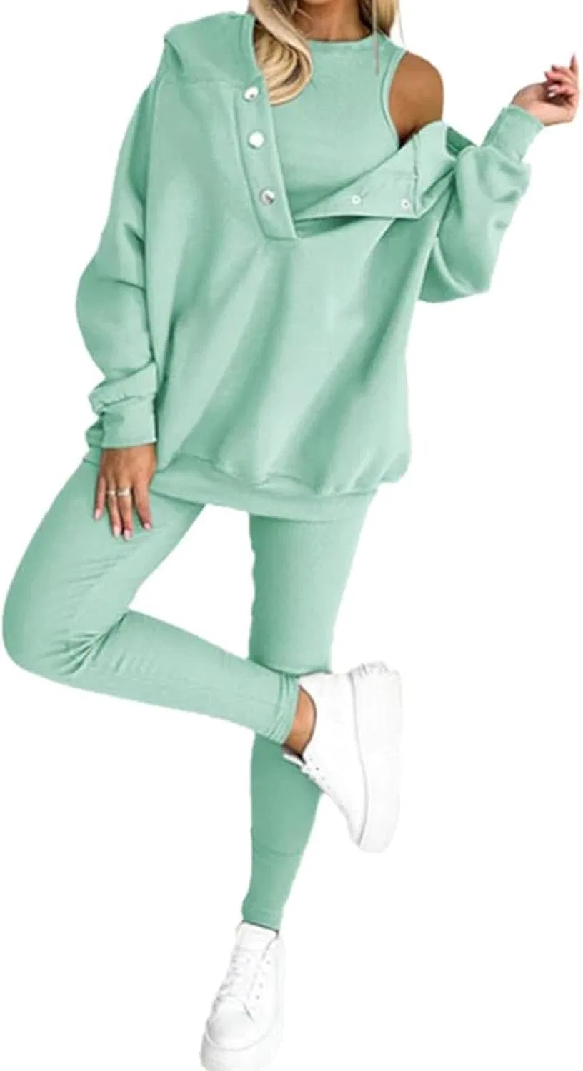 Женский спортивный костюм из 3 предметов, Green