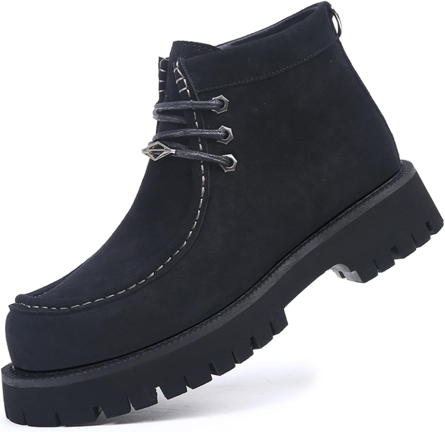 

Мужские сапоги Чукка из натуральной замши с платформой, шнуровкой, высокие, с противоскользящей подошвой, модели «дезерт», удобные, легкие и дышащие, для прогулок, поездок, походов, повседневной носки и работы на открытом воздухе Yrzhgdl, черный