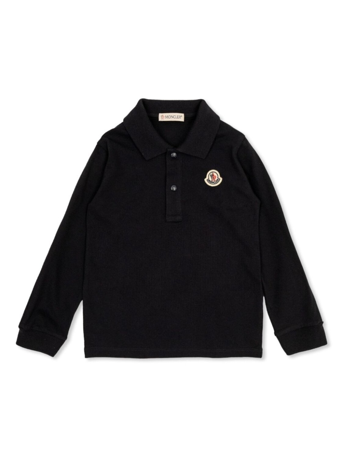 

Moncler Enfant рубашка поло с длинными рукавами и трехцветной отделкой, синий