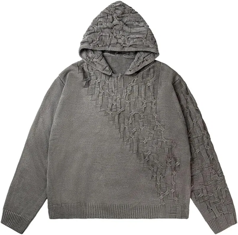 Вязаный свитшот с капюшоном, Generic, Dark Gray