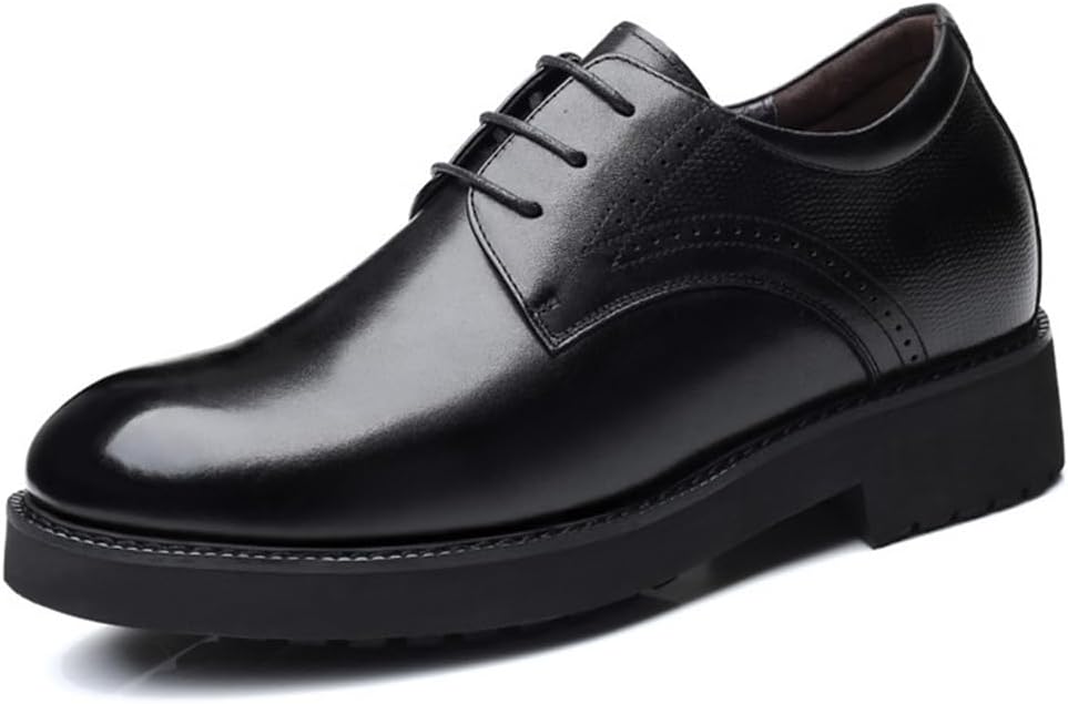 

Мужские туфли-лодочки YGCEEIA с шнуровкой, удобные, с увеличением роста, офисные деловые туфли с скрытым каблуком, черный