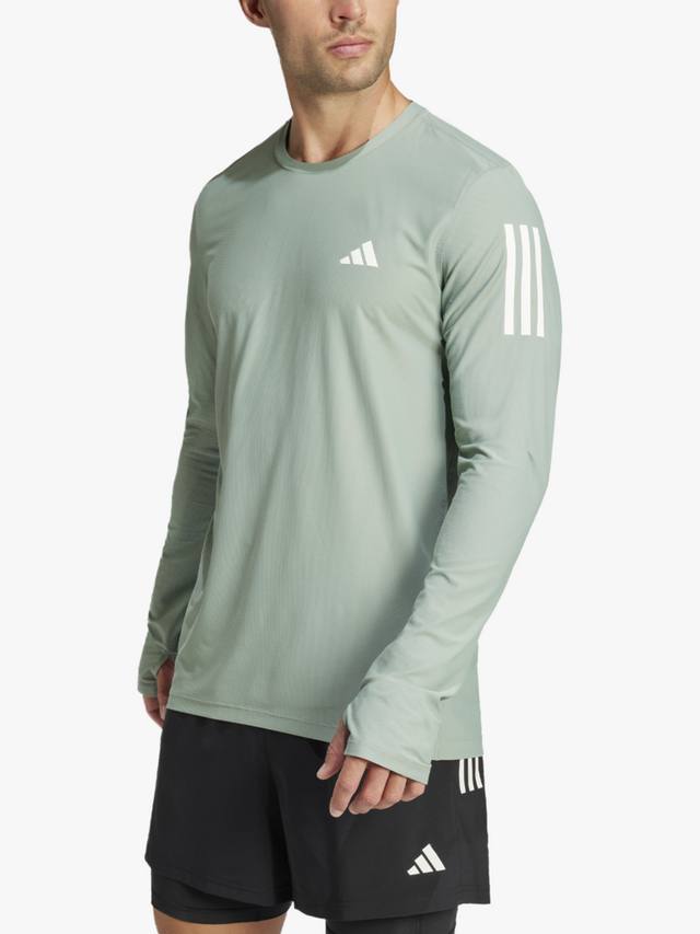 

Собственная рубашка с длинным рукавом the run adidas, цвет Silver Green