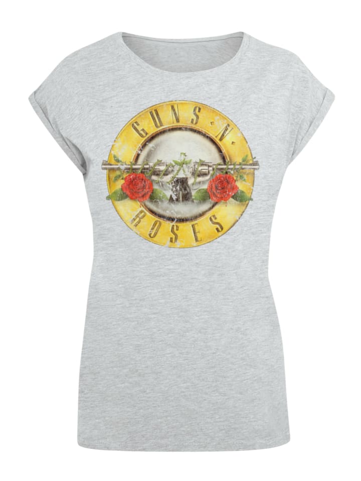 

Футболка с удлиненным плечом Guns 'n' Roses Vintage Logo, черная в пестрый серый цвет F4NT4STIC, Черный, Футболка с удлиненным плечом Guns 'n' Roses Vintage Logo, черная в пестрый серый цвет F4NT4STIC