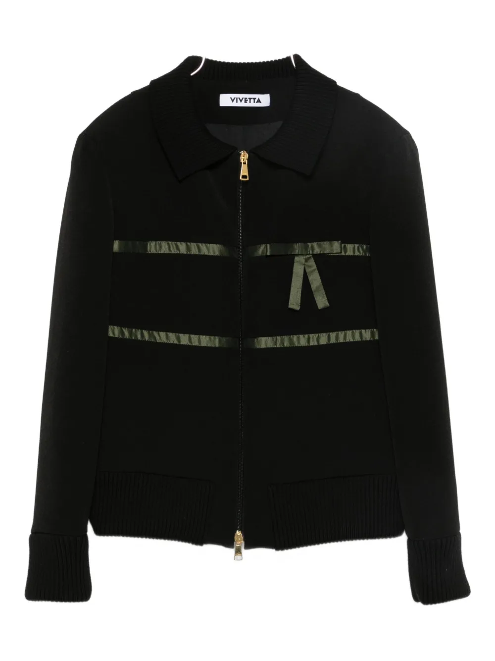

Куртка на молнии с ленточной отделкой Vivetta, черный