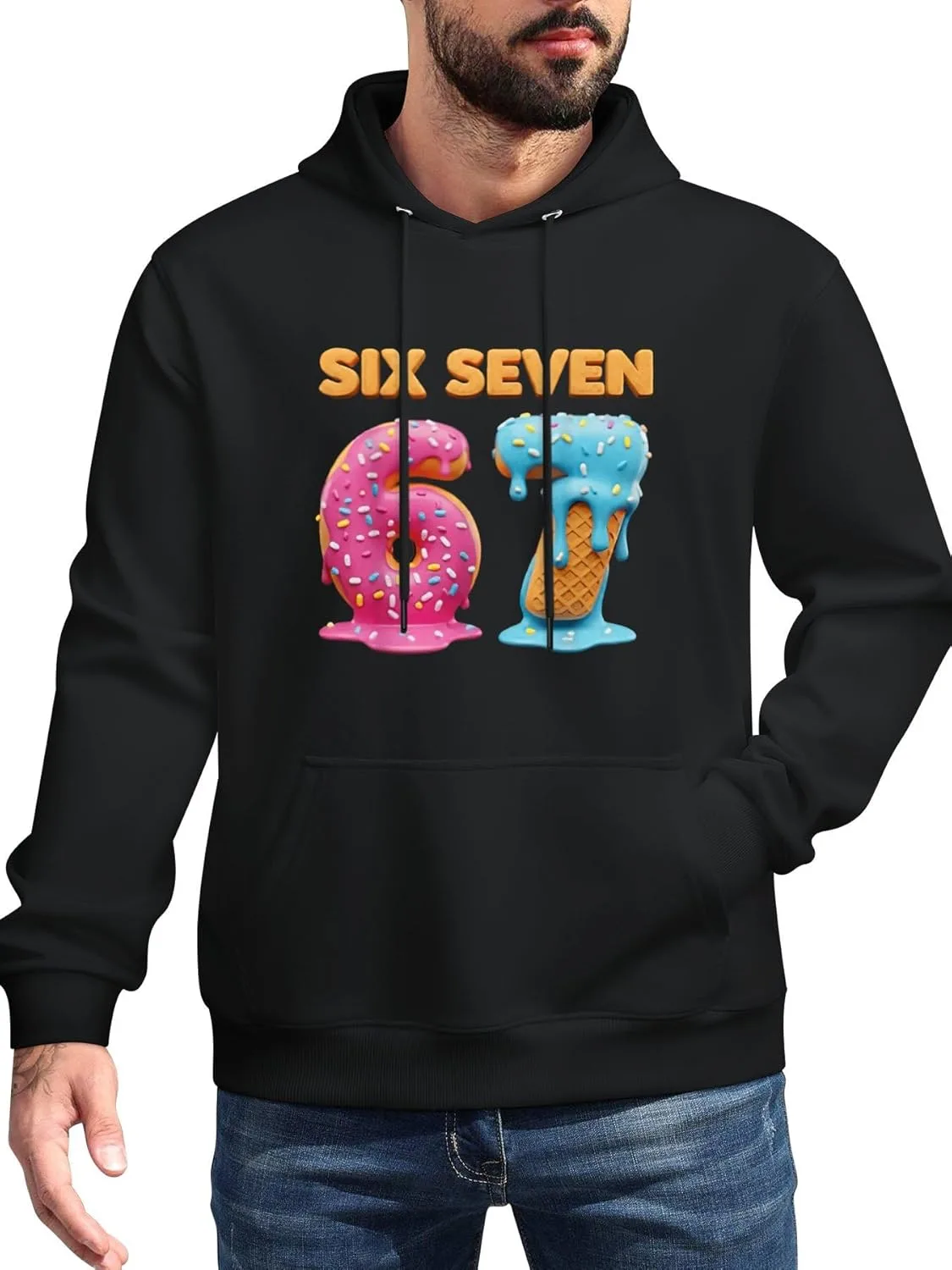 Толстовка с капюшоном Fun 67I Ice Cream Drip, классическая, с карманом