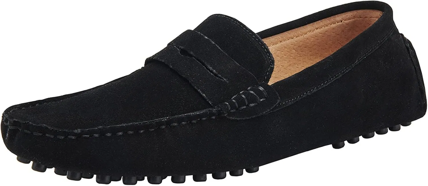 Лоферы кожаные Men's Genuine Leather Penny Loafers, Black Zentavi