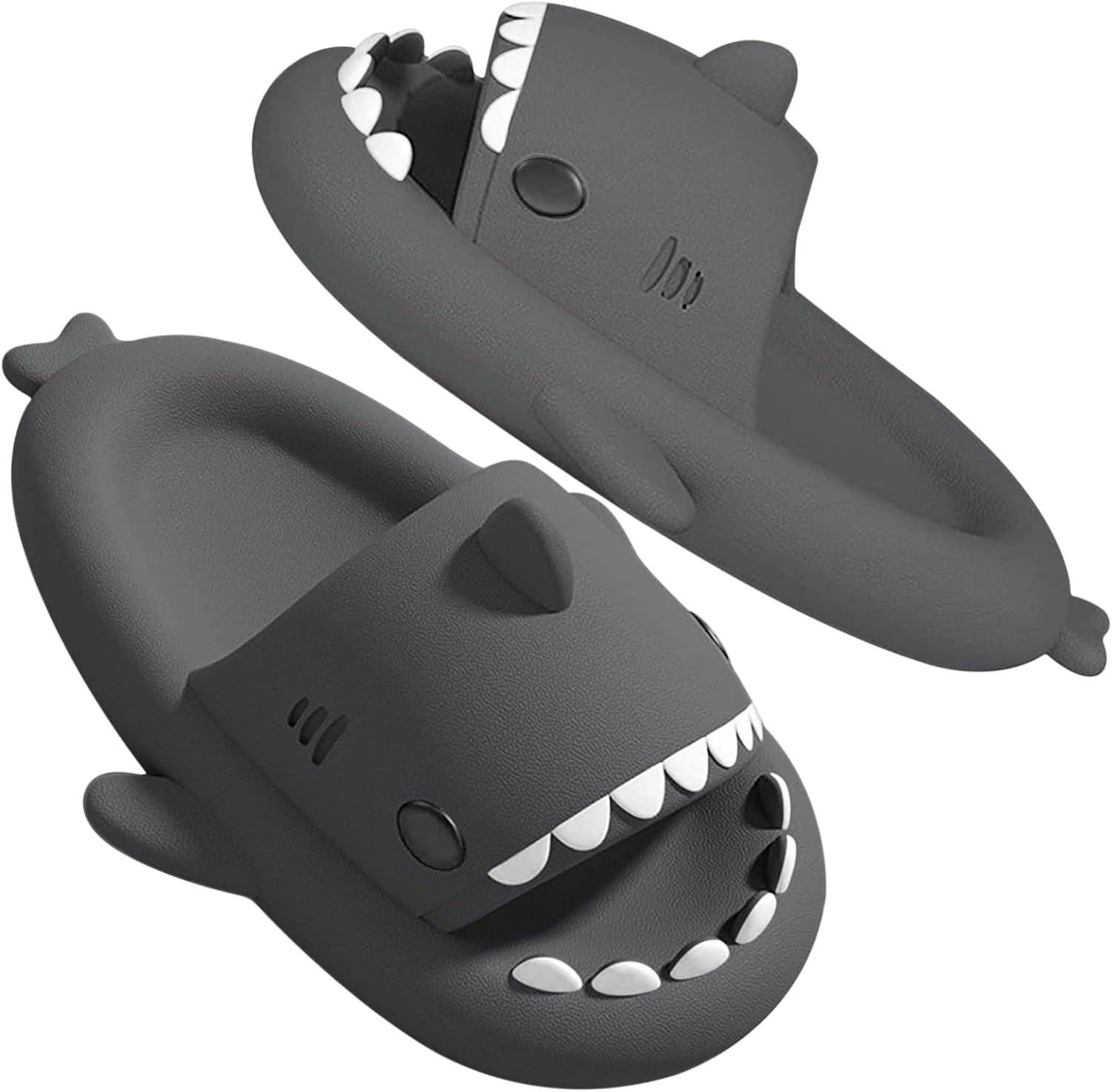 

RXLLDOLY Шлепанцы «Акула» для мужчин и женщин, оригинальные тапочки-облака, противоскользящие, быстросохнущие, супермягкие сандалии с открытым носком и толстой амортизирующей подошвой, черный