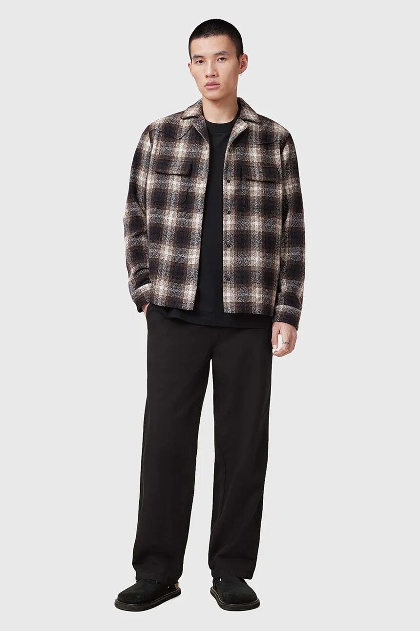 

Брюки AllSaints из льняной смеси HANBURY, черный