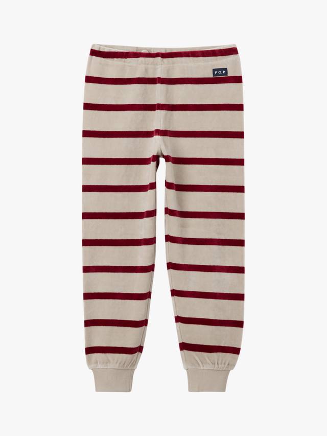 

Детские велюровые полосатые брюки Polarn O. Pyret, Natural