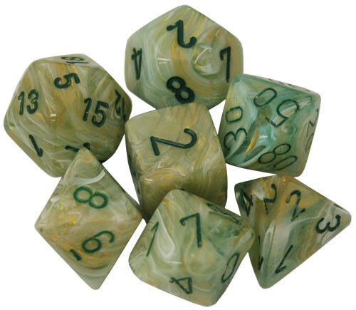 

Аксессуары Chessex Chessex Dice Set: Marble Green w/ Dark Green (7)