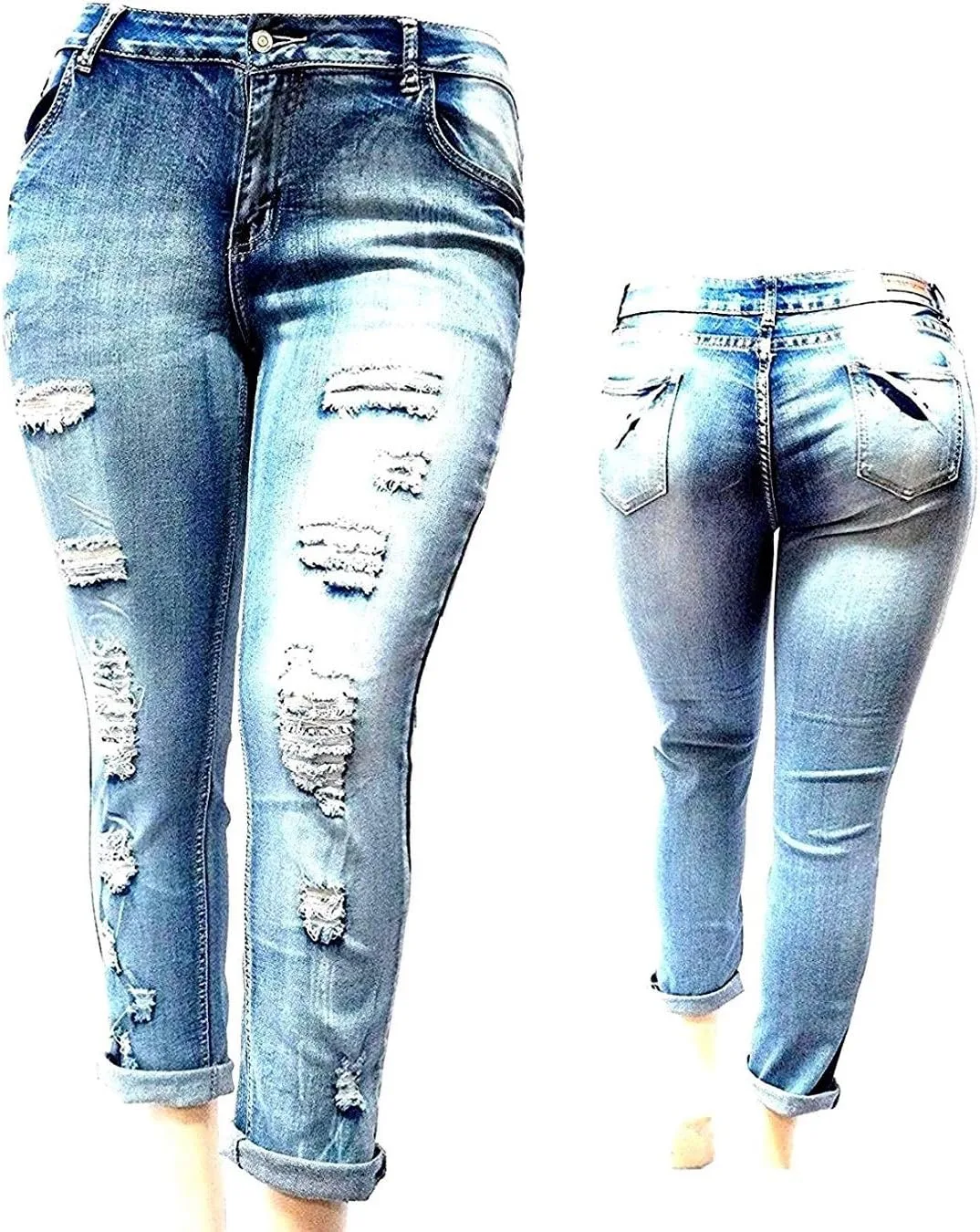 

Jack David 1826 женские джинсы plus size с эффектом потертости 1826 Jeans