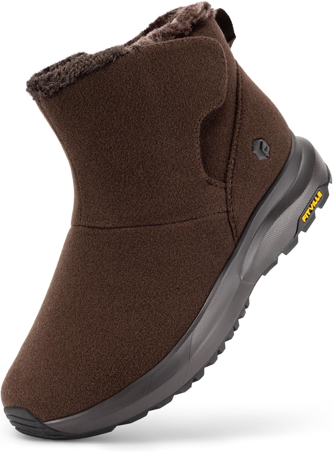 

Мужские зимние ботинки FitVille широкие, с толстой утепленной меховой подкладкой, легкие зимние ботинки для мужчин, широкие, для улицы, мужские снежные ботинки, темно-коричневый