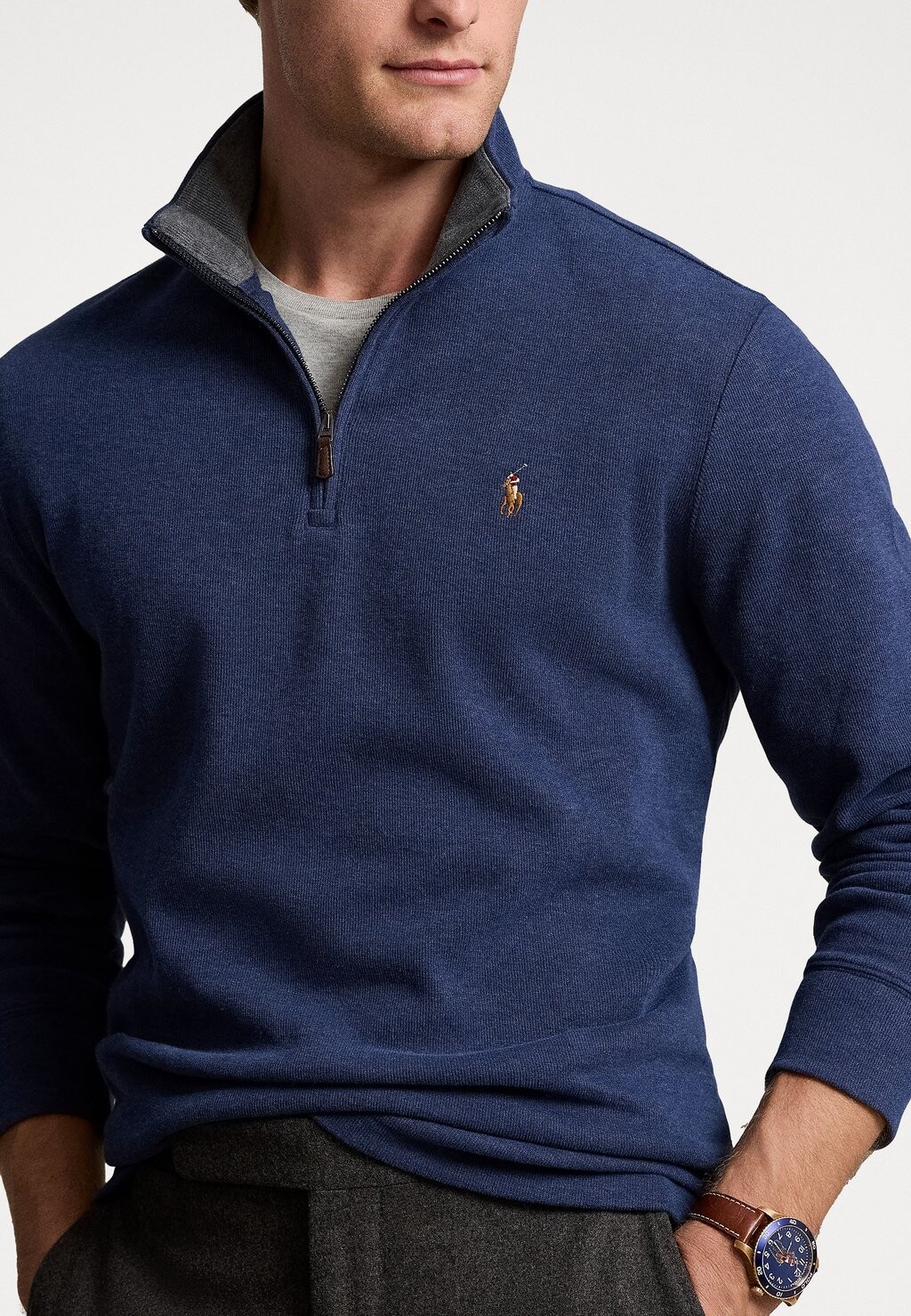 

Джемпер ESTATE-RIB QUARTER-ZIP PULLOVER Ralph Lauren, синий
