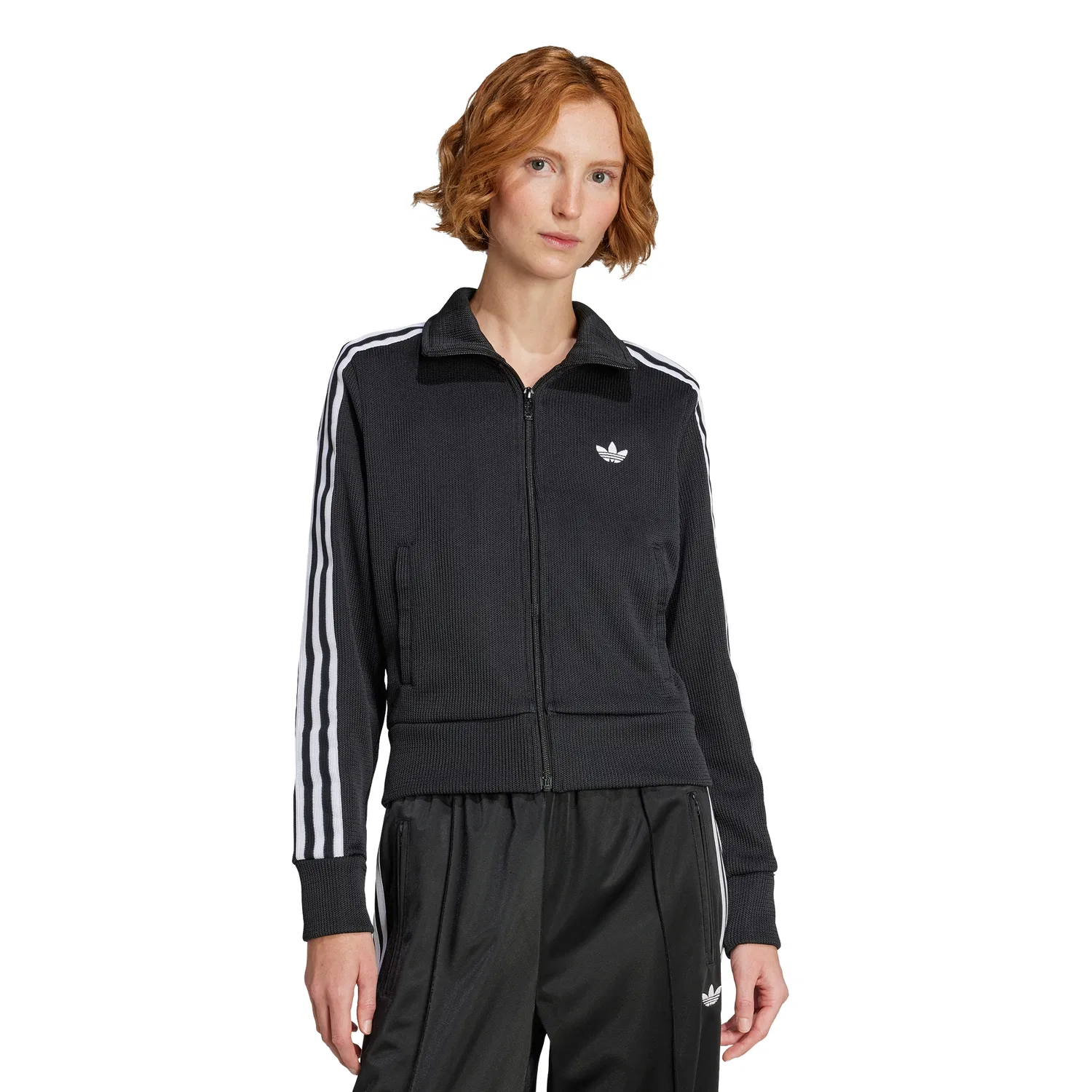 Женский вязаный спортивный топ Firebird Adicolor, чёрный/белый, от Adidas — фото 4
