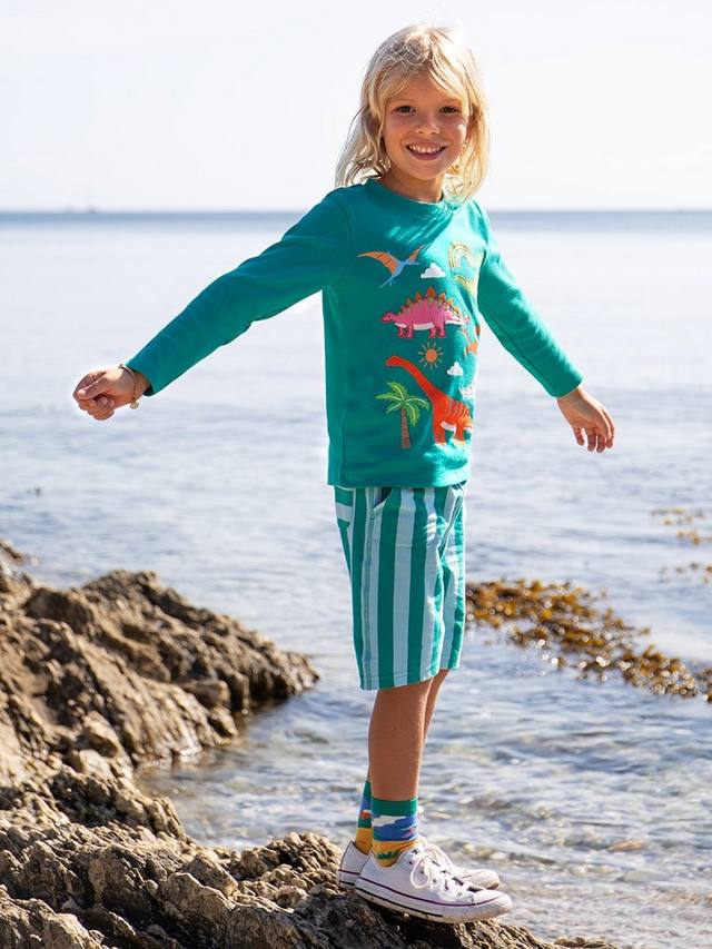 Детские трикотажные шорты из органического хлопка stithian Frugi, синий — фото 2