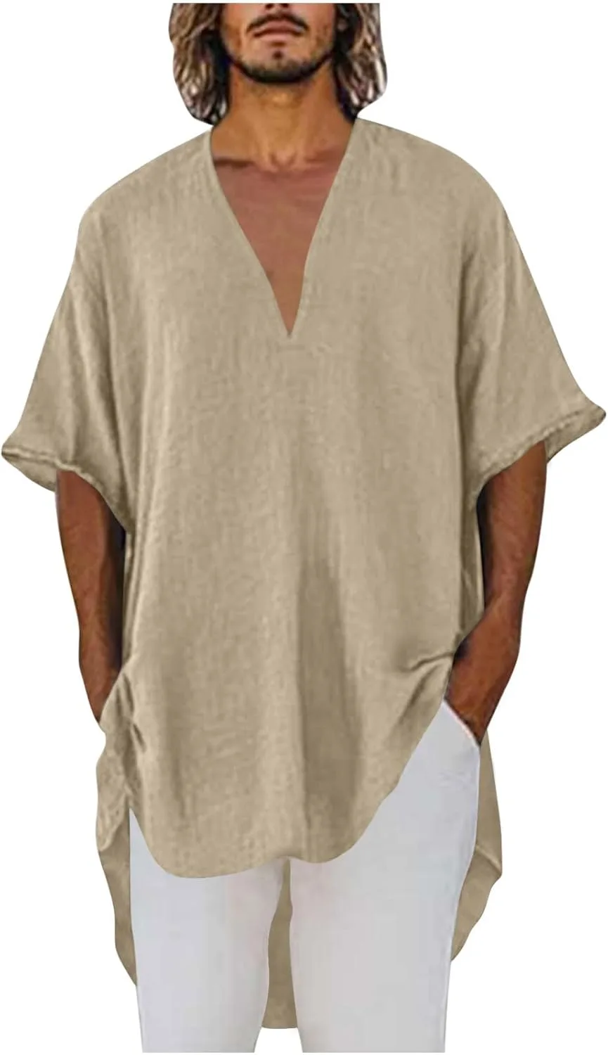 

Мужская футболка с v-образным вырезом свободного кроя