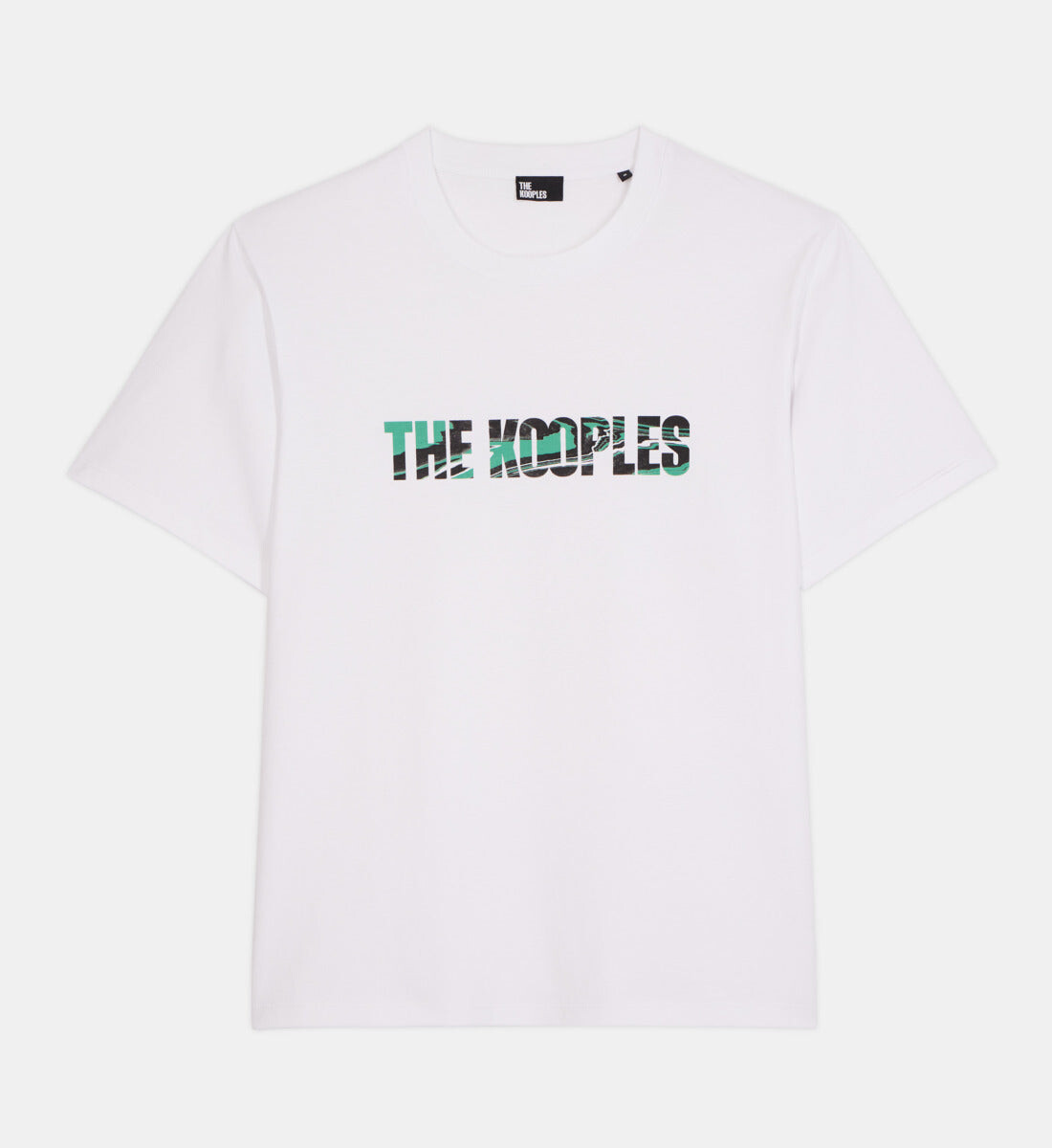 

Мужская белая футболка с логотипом с мраморным трафаретным принтом THE KOOPLES, белый