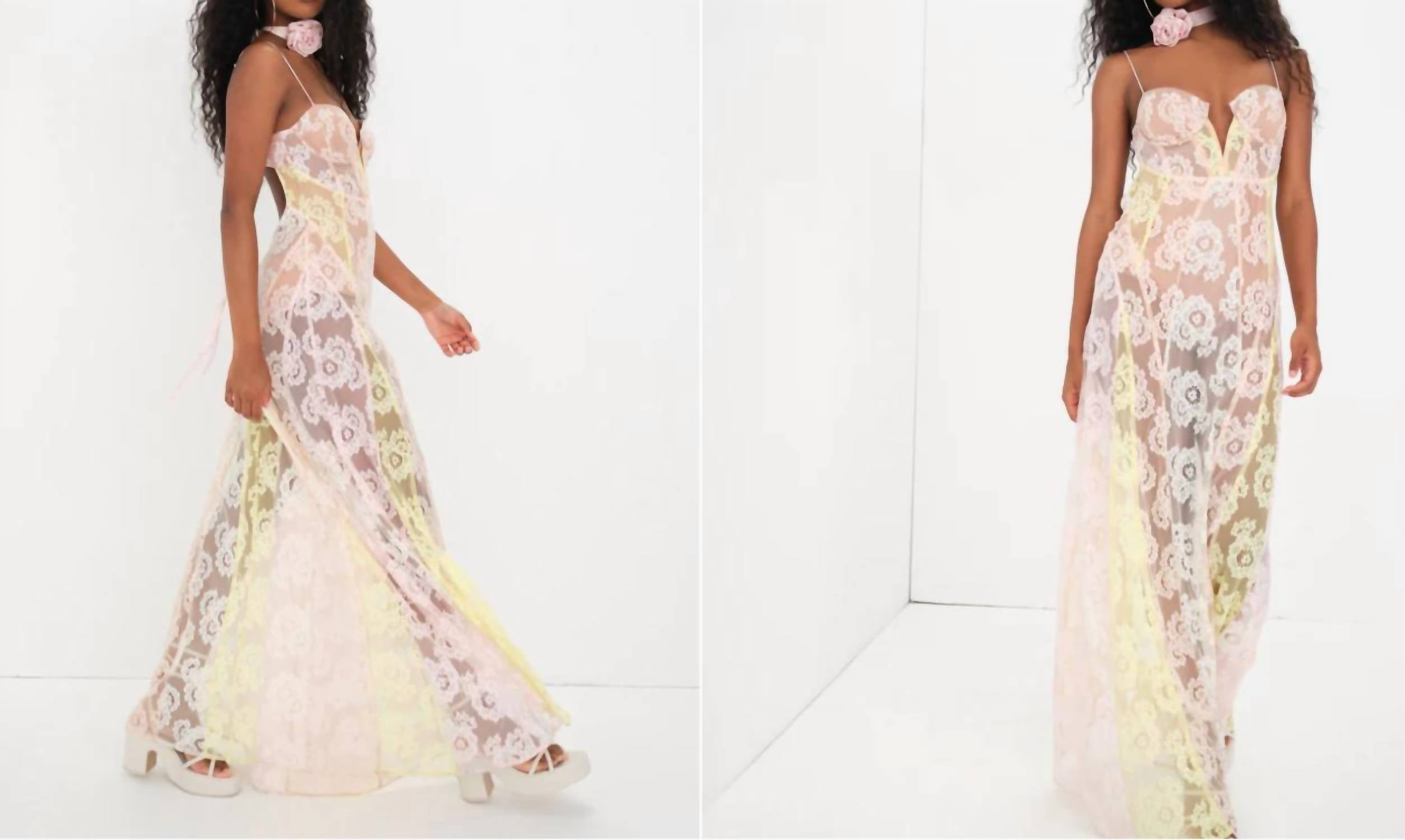 

Платье макси Blossom в розовых, желтых и персиковых цветах for Love & Lemons
