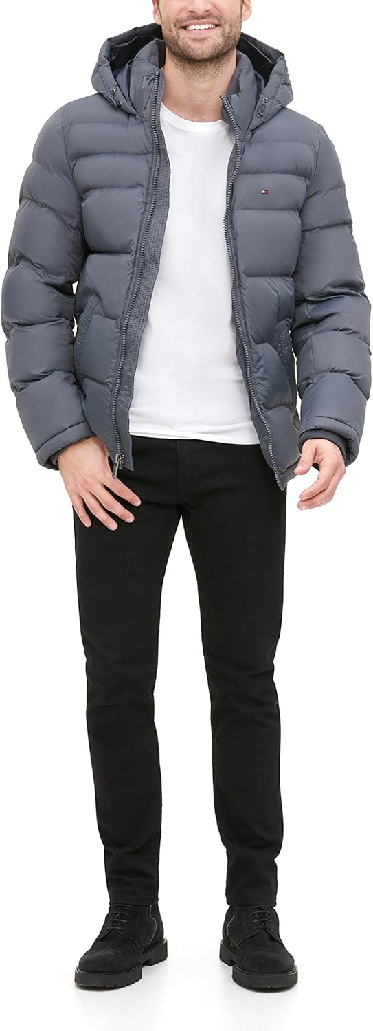 Мужская куртка-пуховик Tommy Hilfiger с капюшоном, Charcoal — фото 4