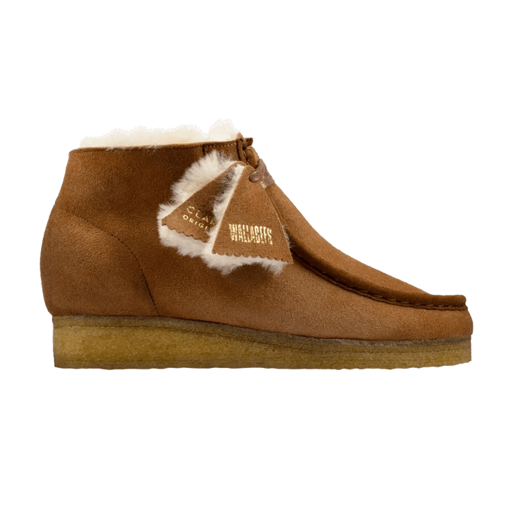 Ботинки женские Clarks Wallabee замшевые с теплой подкладкой, коричневый