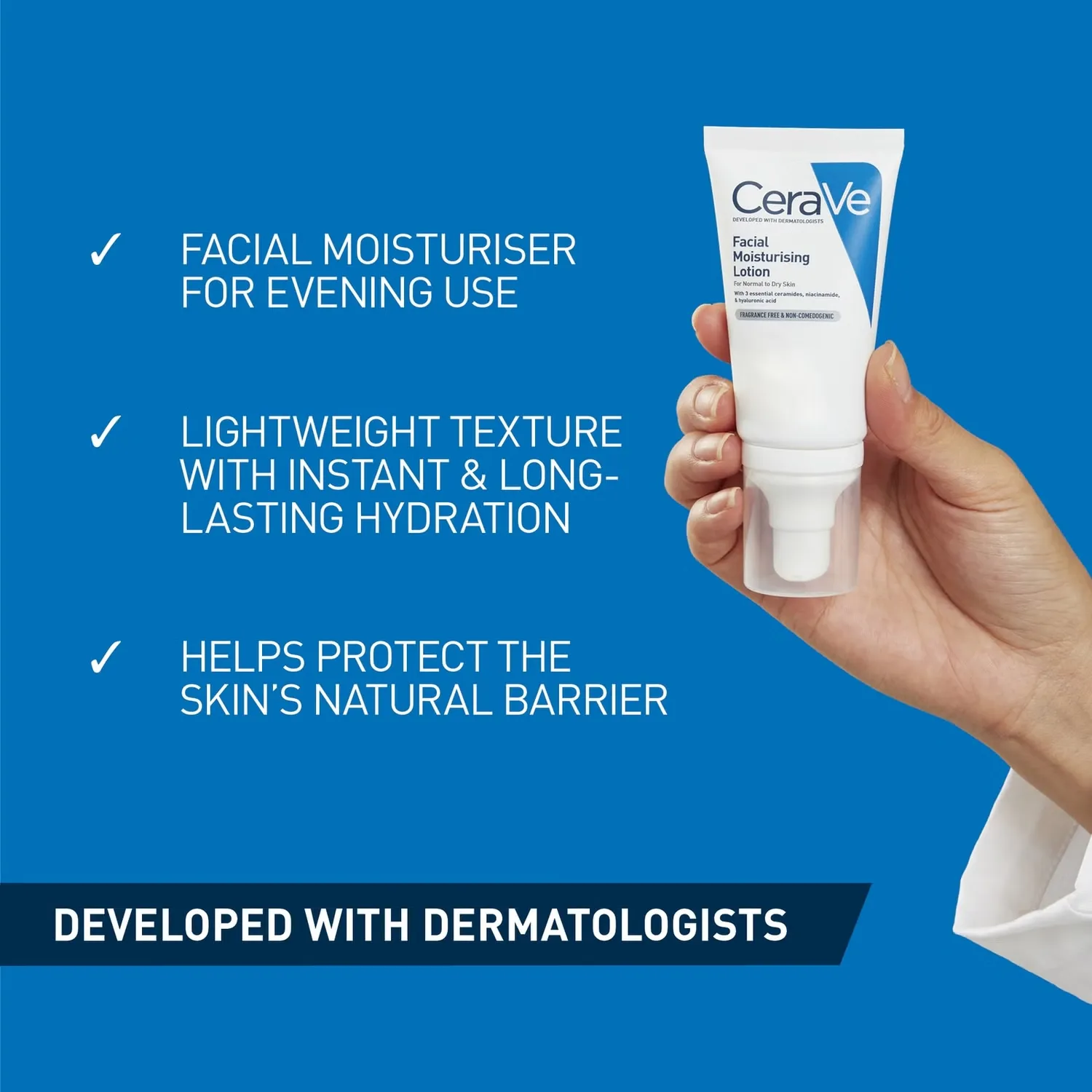 Evening Moisturizing Routine для сухой кожи, лица и тела Увлажняющий крем с гиалуроновой кислотой Cerave — фото 4