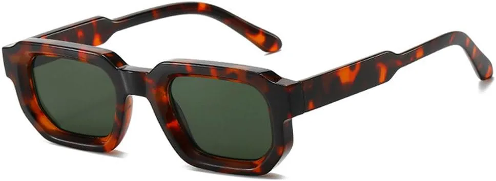 

Модные солнцезащитные очки для женщин, солнцезащитные очки UV400, винтажные, голубые, в стиле панк, мужские солнцезащитные очки TKKTLLT, Leopard Dark Green