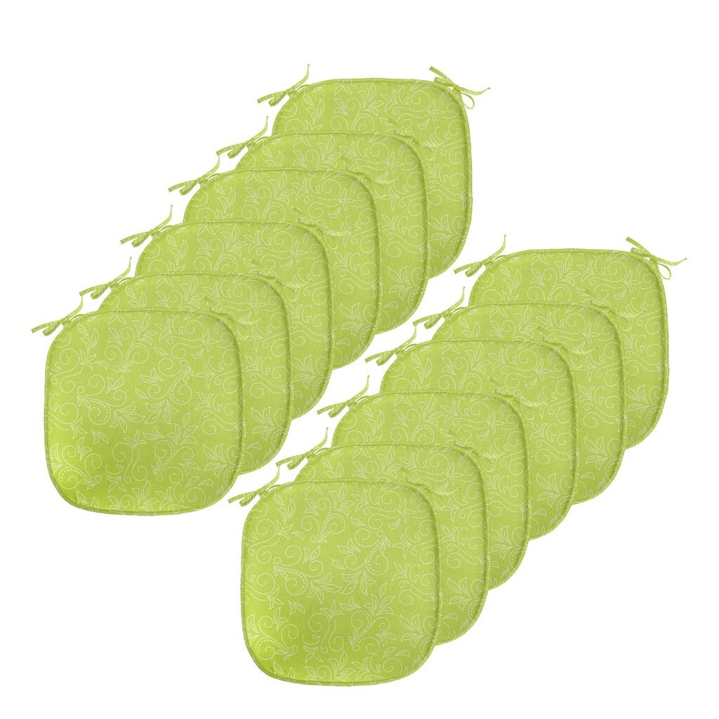 

Подушки для обеденного стула ABAKUHAUS Green Leaf, фигурная флора, декоративная водонепроницаемая подушка с ремнями для кухонных сидений, 40 см x 40 см — упаковка из 12 шт., желто-зеленый белый