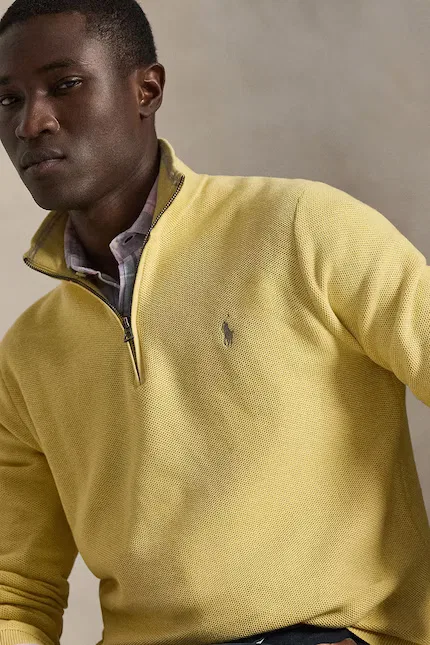 Свитер из хлопка Ls Hz Long Sleeve Polo Ralph Lauren, желтый — фото 4