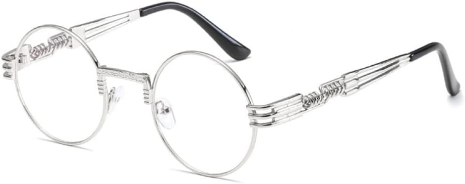 

Ретро-стимпанк круглые металлические солнцезащитные очки для мужчин и женщин с двойными пружинными дужками, цветные, с защитой от УФ-излучения UV400 LANGSER, N11 Silver Flat