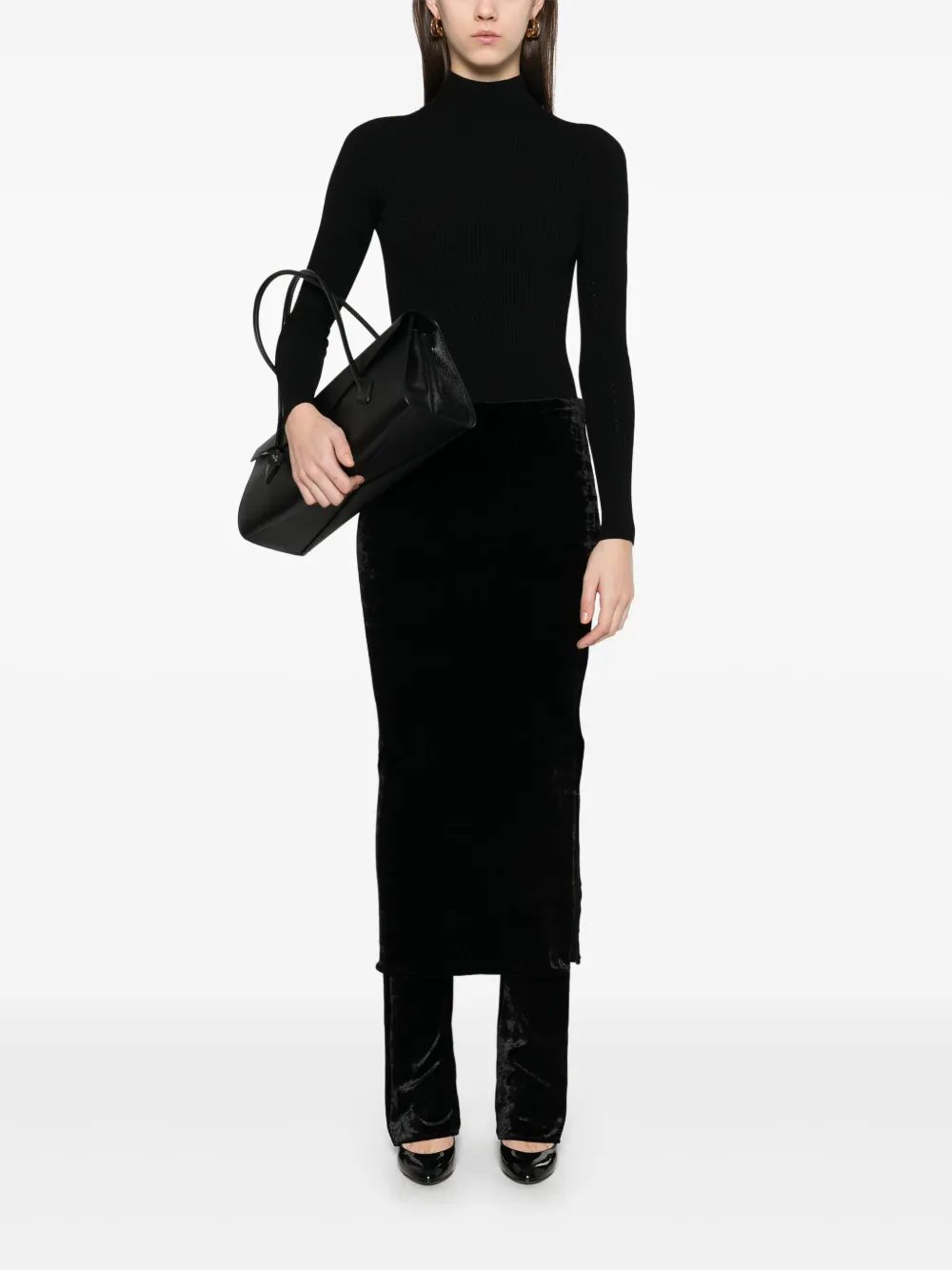 Боди с высоким воротником Alaïa, черный — фото 2