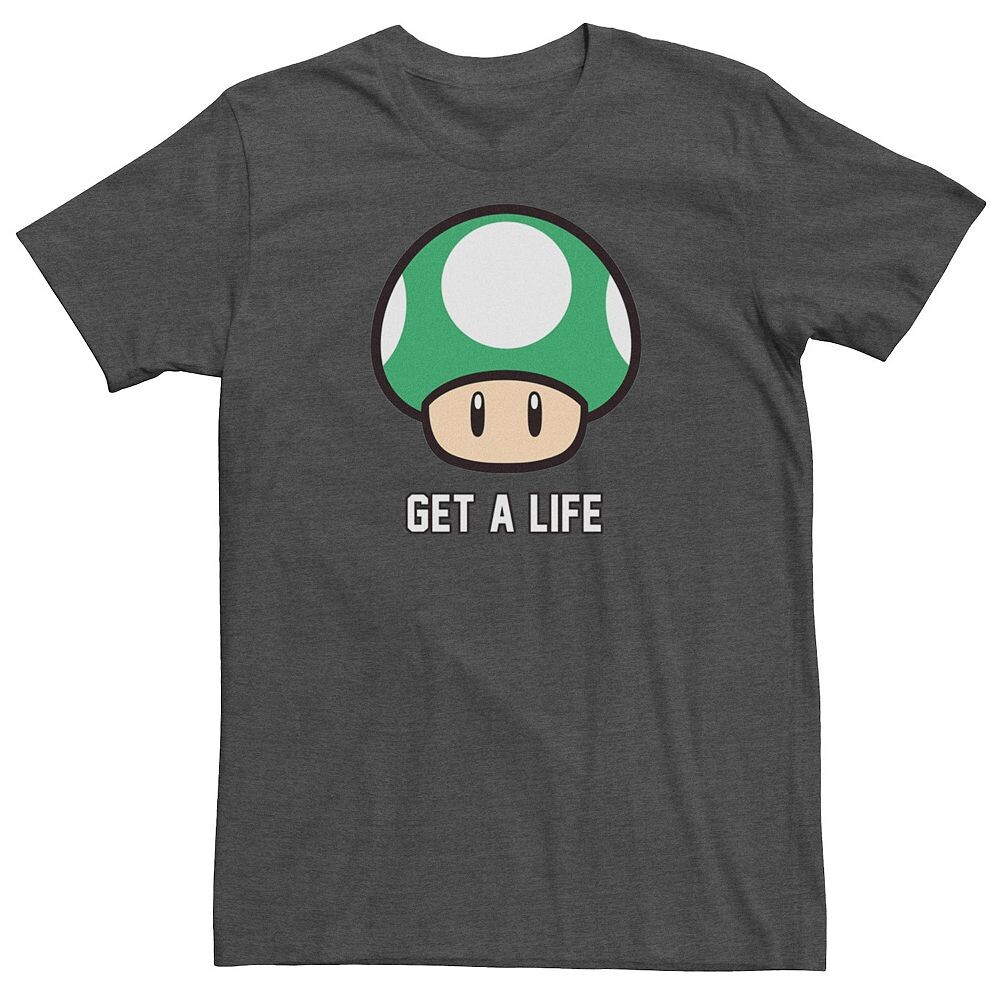 

Мужская футболка Nintendo Super Mario 1-Up с грибами Get A Life Licensed Character, цвет Char Hthr