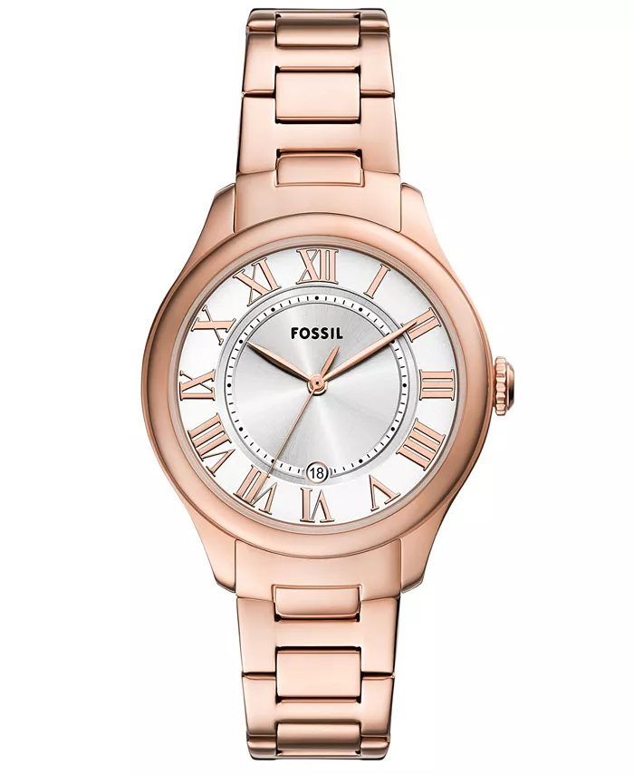 

Женские часы Gilmore Three-Hand Date с двухцветным корпусом из нержавеющей стали, 38 мм Fossil, розовый
