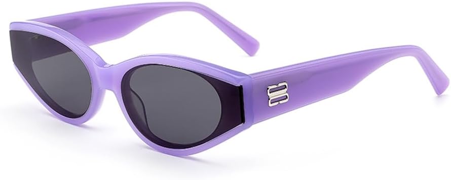 

Овальные поляризованные солнцезащитные очки 2027 года для женщин, ацетатные, маленькие солнцезащитные очки для мужчин, очки с защитой от УФ-излучения UV400 MTZJH, Purple Sun