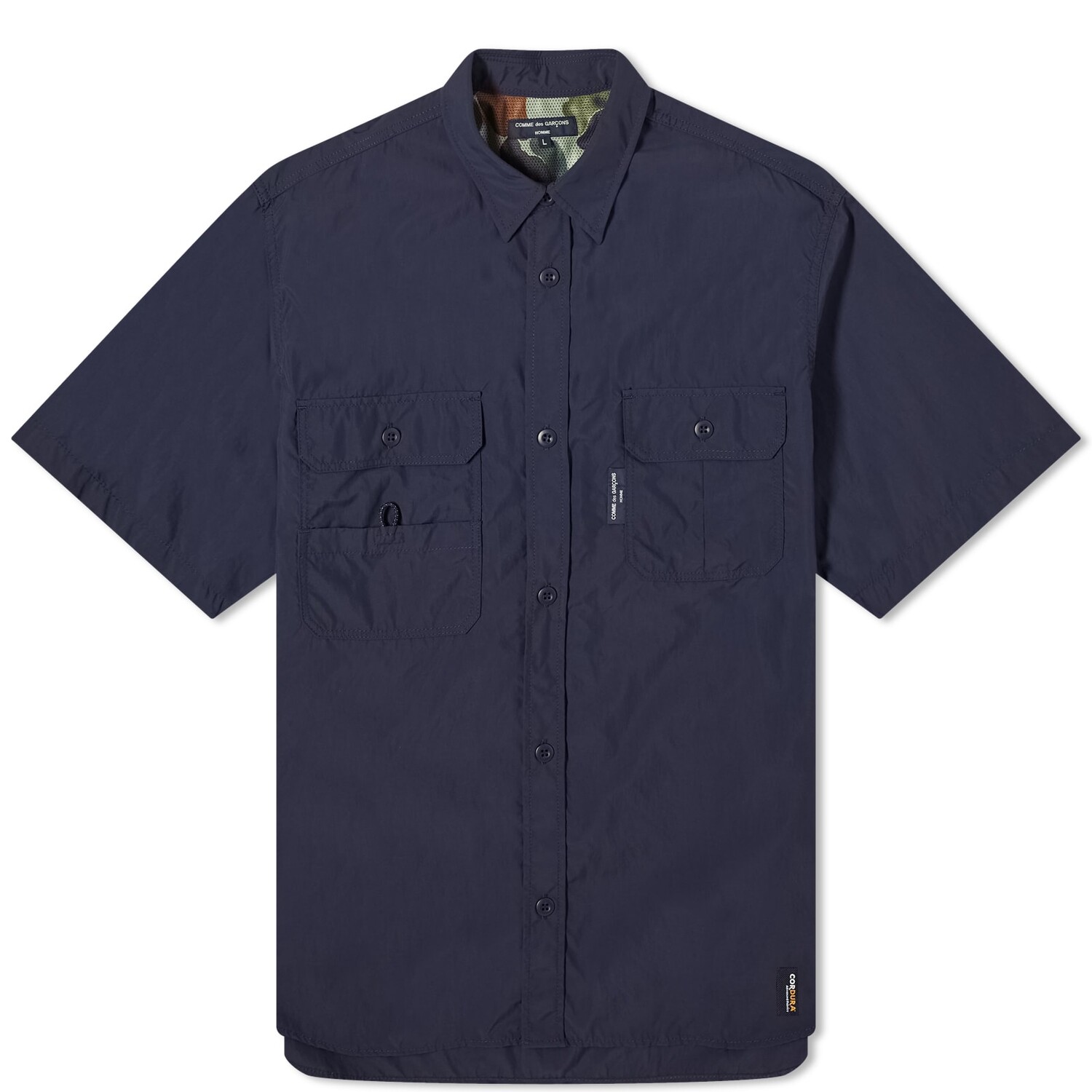 

Рубашка с коротким рукавом Comme Des Garçons Homme Nylon Double Pocket Short Sleeve Shi, темно-синий