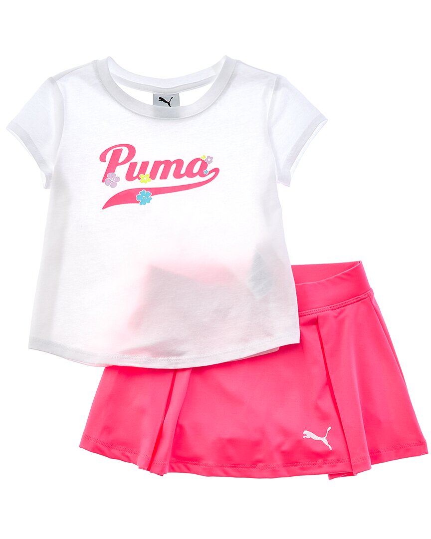 

Комплект PUMA из двух предметов: футболка и юбка-шорты, белый