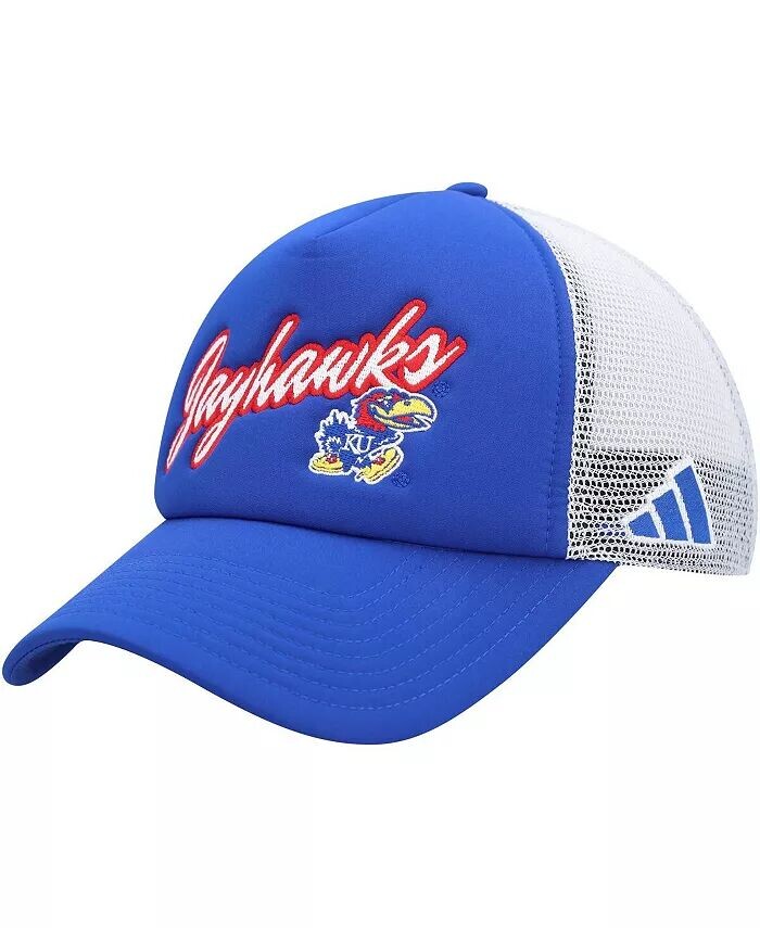 

Мужская кепка Royal Kansas Jayhawks Script Trucker Snapback Adidas, синий