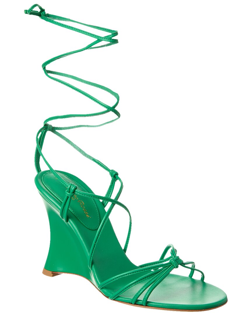 Gianvito Rossi 95 Кожаные сандалии на платформе, зеленый