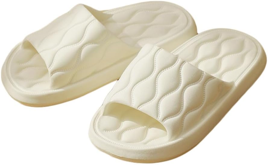 

Тапочки с открытым носком JadeRich для женщин и мужчин, мягкие, удобные, противоскользящие, с эффектом массажа, для спа и душа, белый